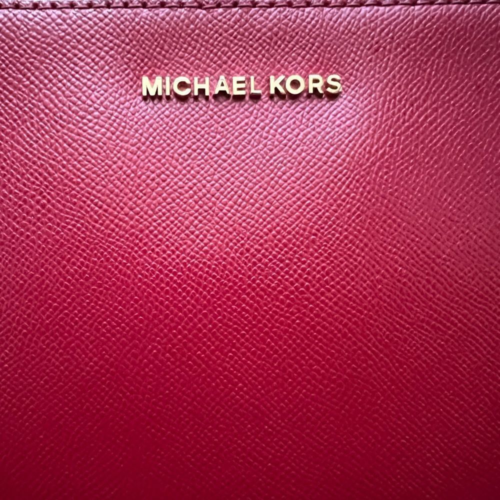 Michael Kors Jet Set Saffiano Leather Merlot East West Crossbody Satchel